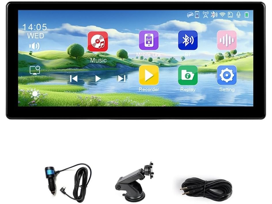 Câmera de Painel Ajustável 4k de 8/9 Polegadas com Carplay e Android Auto SFUSHOS