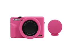 Capa Silicone HEXINYIGJLY para Canon G7x Mark Iiitampa Removível, Anti Risco Rosa Choque