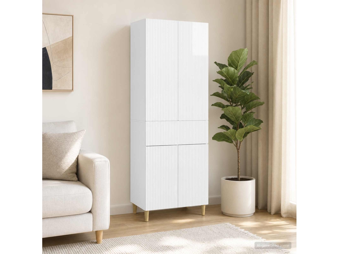 Vidaxl Conjunto De Gabinete 2 Unid. Branco Brilhante