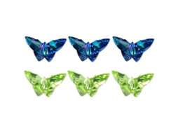 6Pcs Ornamentos de Unhas em Vidro em Forma de Borboleta Tridimensional 5*8Mm NEVEANCE