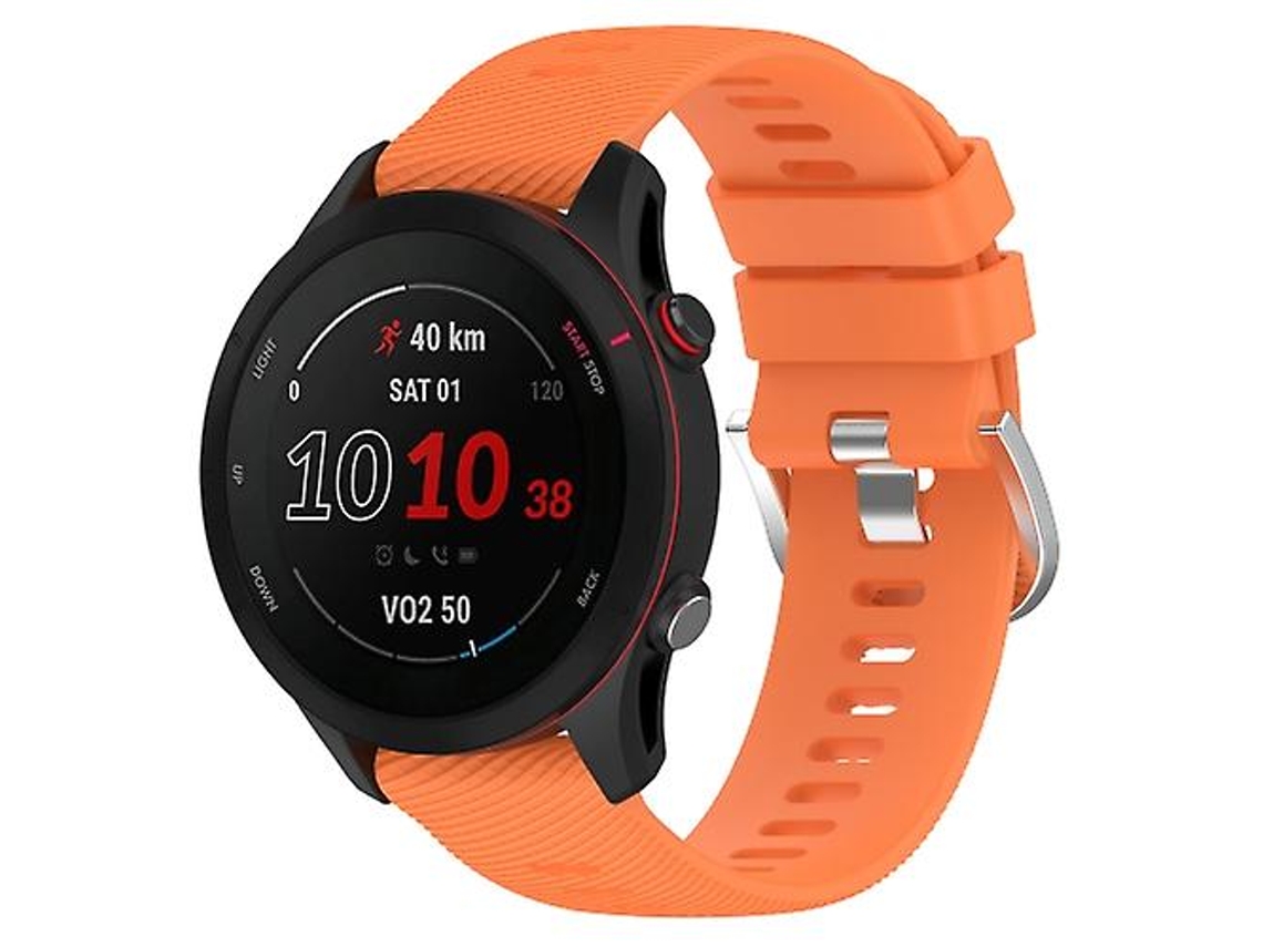 Bracelete para Garmin Forerunner255 22Mm Faixa de Relógio de Silicone com Textura Cruzada Laranja VENISYMLIS