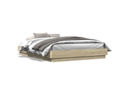 Bed Frame, Bed Frames Vidaxl Marrom Madeira Processada (150 X 200 Cm)
