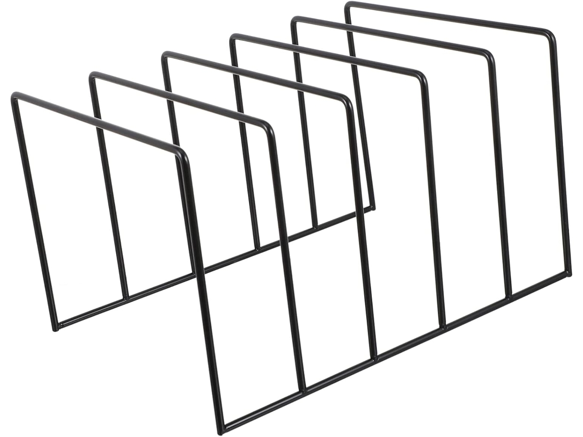 Organizador De Mesa Em Ferro Preto Para Revistas, Discos De Vinil E Arquivos, Ideal Para Sala De Est Gokoco