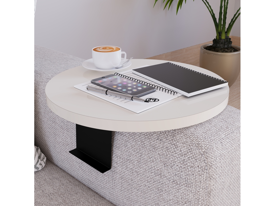 Bandeja Ajustável para Sofá Kuleskyd Ø34Cm Creme [EN.CASA]