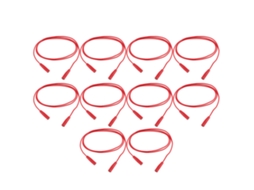 10 Conjuntos Kit de Fio de Teste Elétrico S/MARCA 0.44mm² com Soquete Banana Fêmea para Fêmea 2mm Vermelho