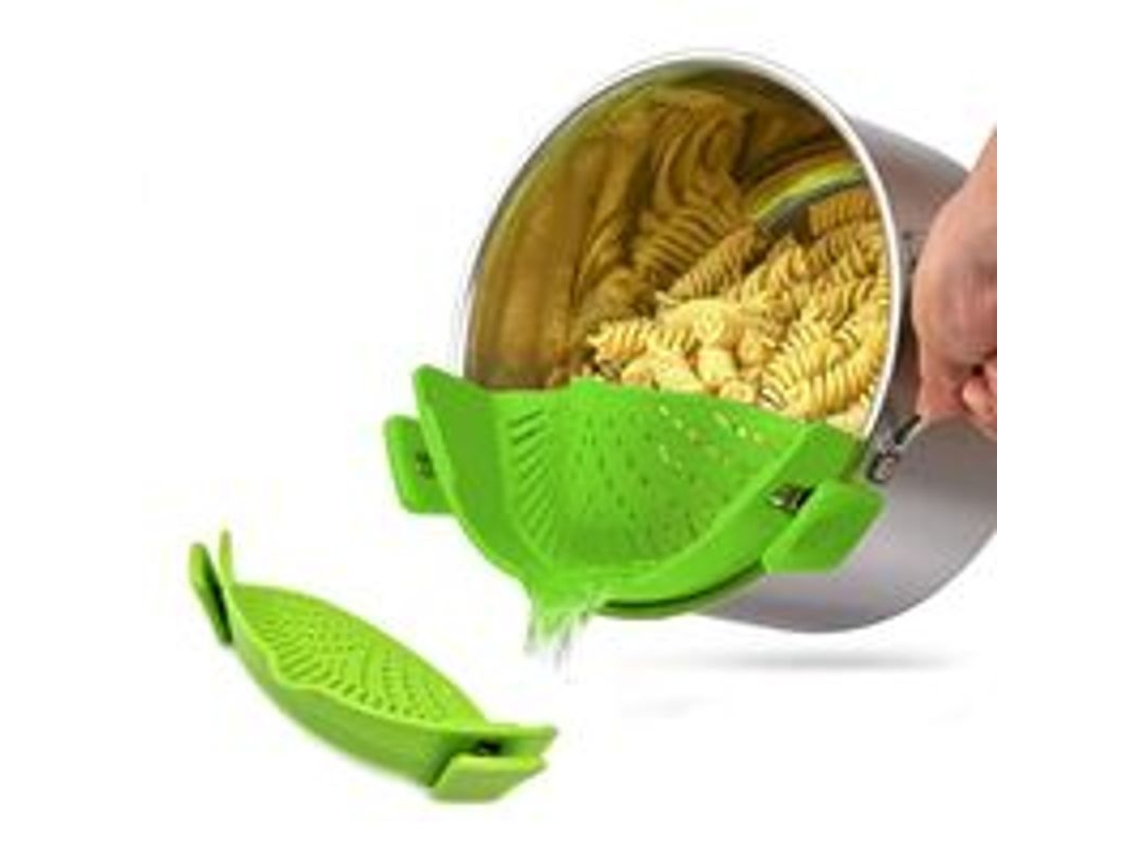 Filtro de Silicone Nova Line, Universal, Para Cozinha, Com Clip, Tamanho Versátil, Verde