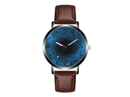 Relógio masculino de quartzo com pulseira de PU, estilo empresarial simples e elegante (marrom escuro)