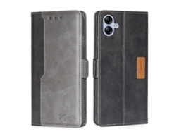 Capa De Couro Com Fivela Lateral E Contraste De Cores Para Samsung Galaxy A04e