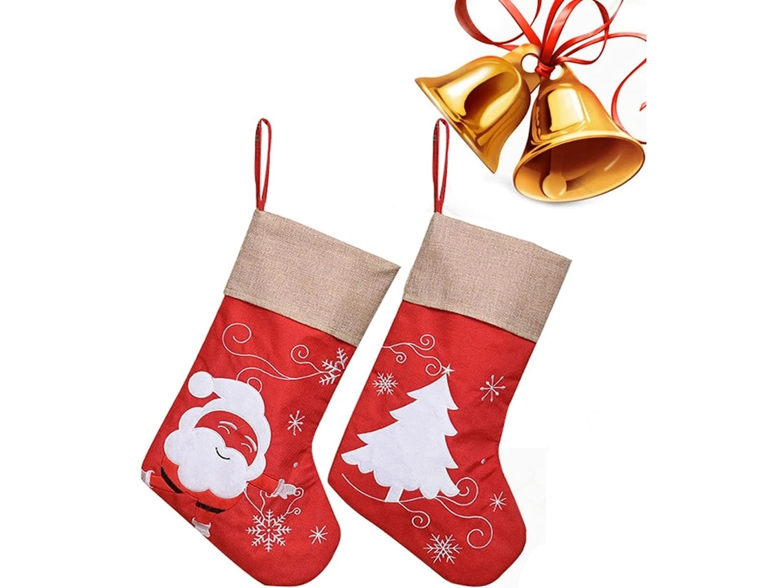 2 Meias De Natal - Para Sacolas De Doces De Natal - Papai Noel