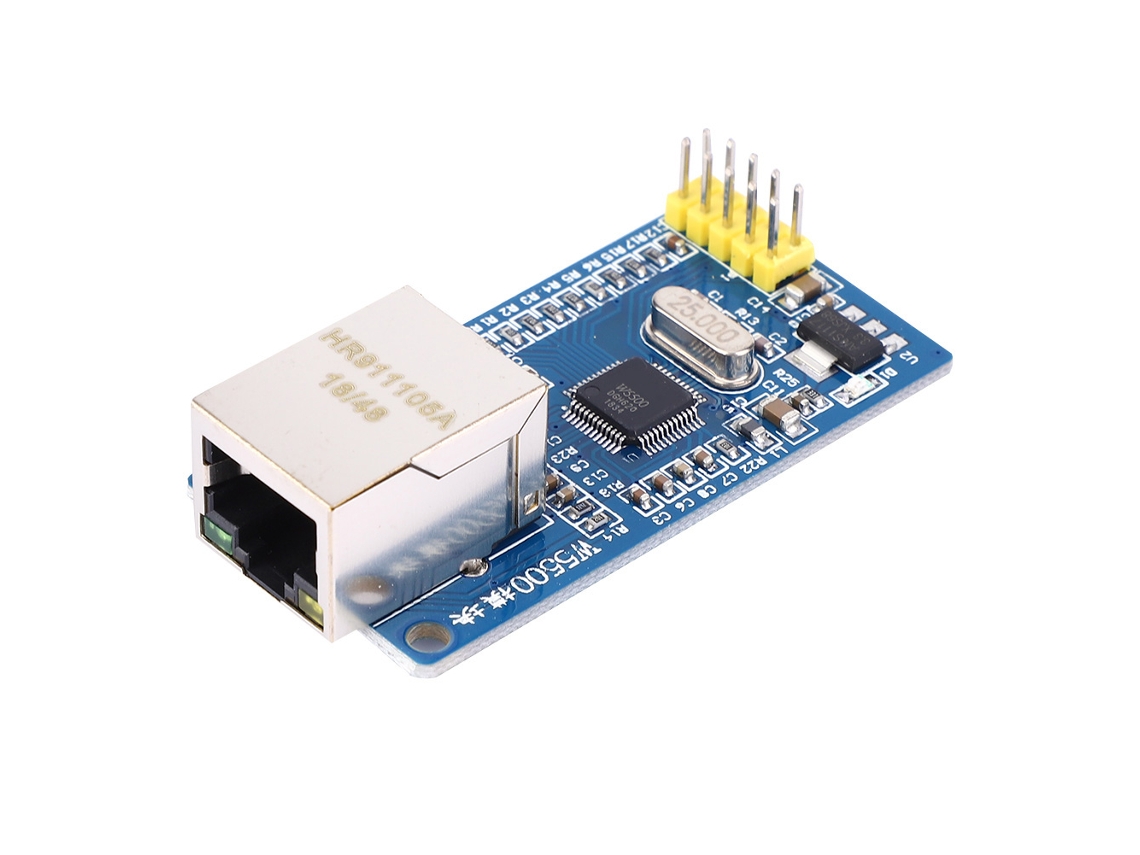 Módulo de rede Ethernet com chip W5500, interface SPI, suporta protocolos TCP/IP (3,3 V/5 V)