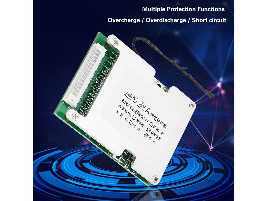 Placa De Proteção De Bateria De Lítio 14s 30a Para Células Li-ion 3.7v (bms Pcb)