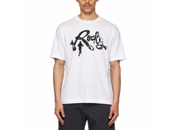 Rockinstone Rocky Movie Cursive White Adult T-shirt Size:l