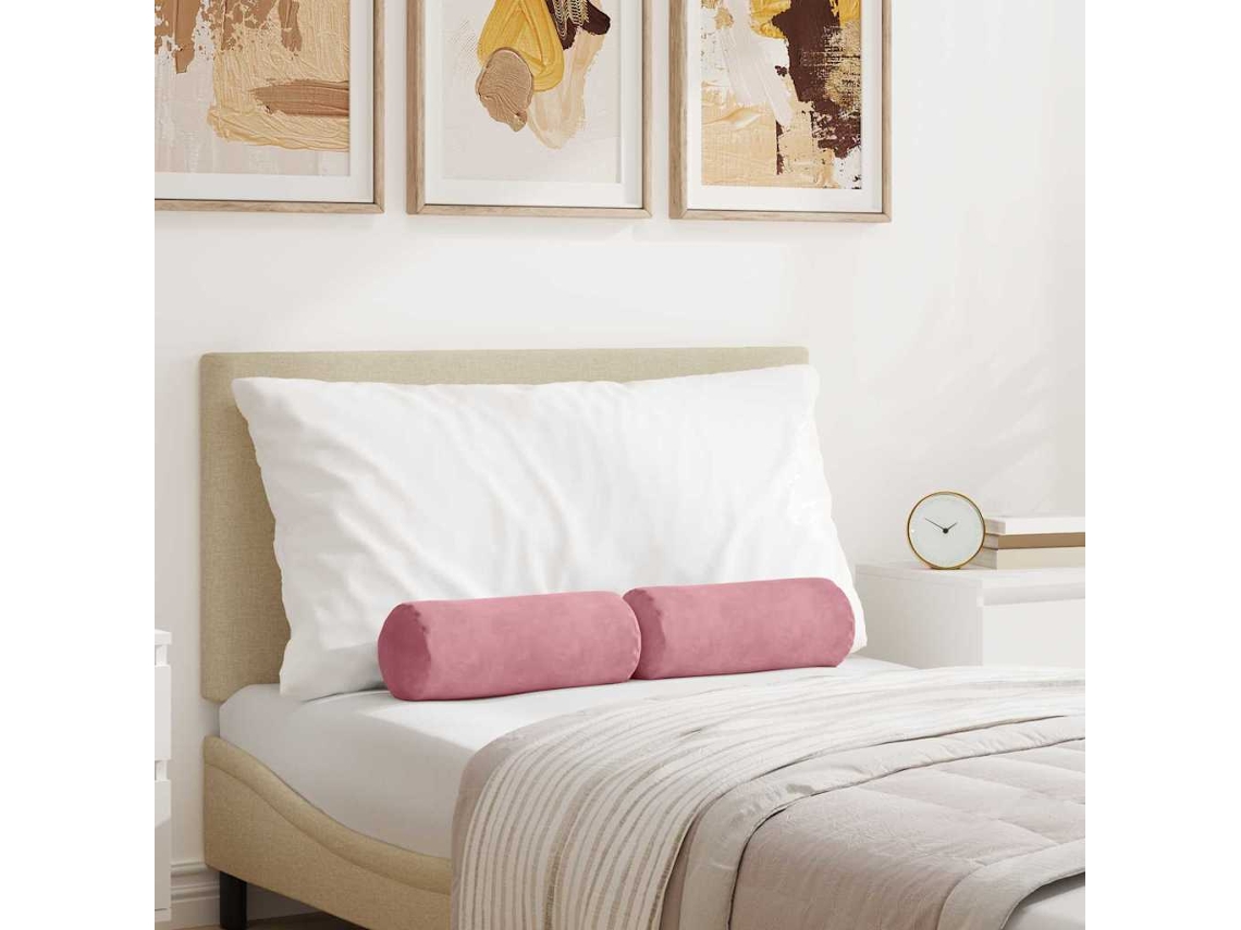 Vidaxl Almofadas De Apoio 2 Pcs Rosa Ø 15 X 40 Cm