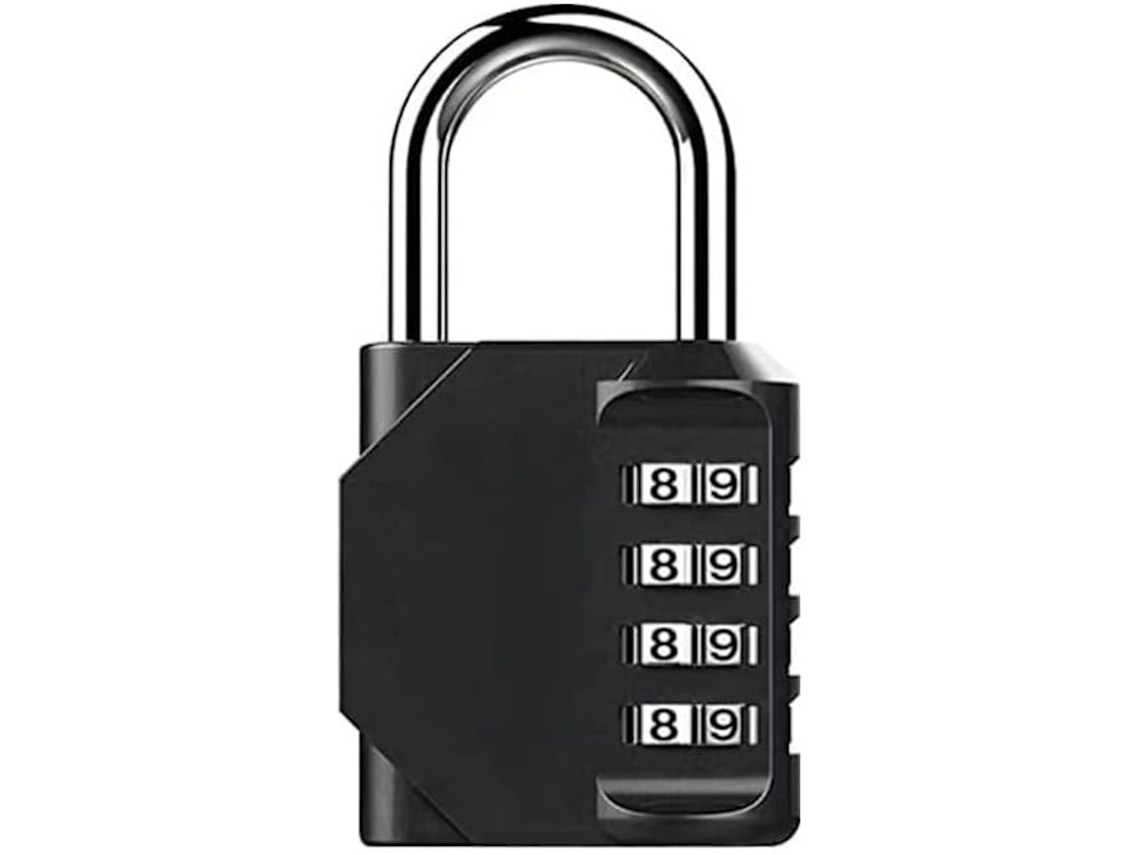 Cadeado, Com Código, 4 Dígitos, Sem Chave, Resistente À Água, Preto, Para Armários - Elysve