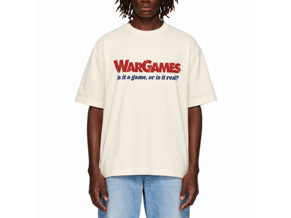 Rockinstone Wargames Movie Is It A Game Solid Natural Adult T-shirt Size:xl