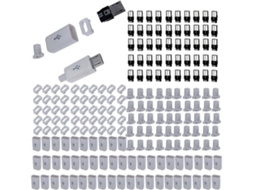 50 Peças Conexão Micro Usb Tipo B Para Soldar (branco)