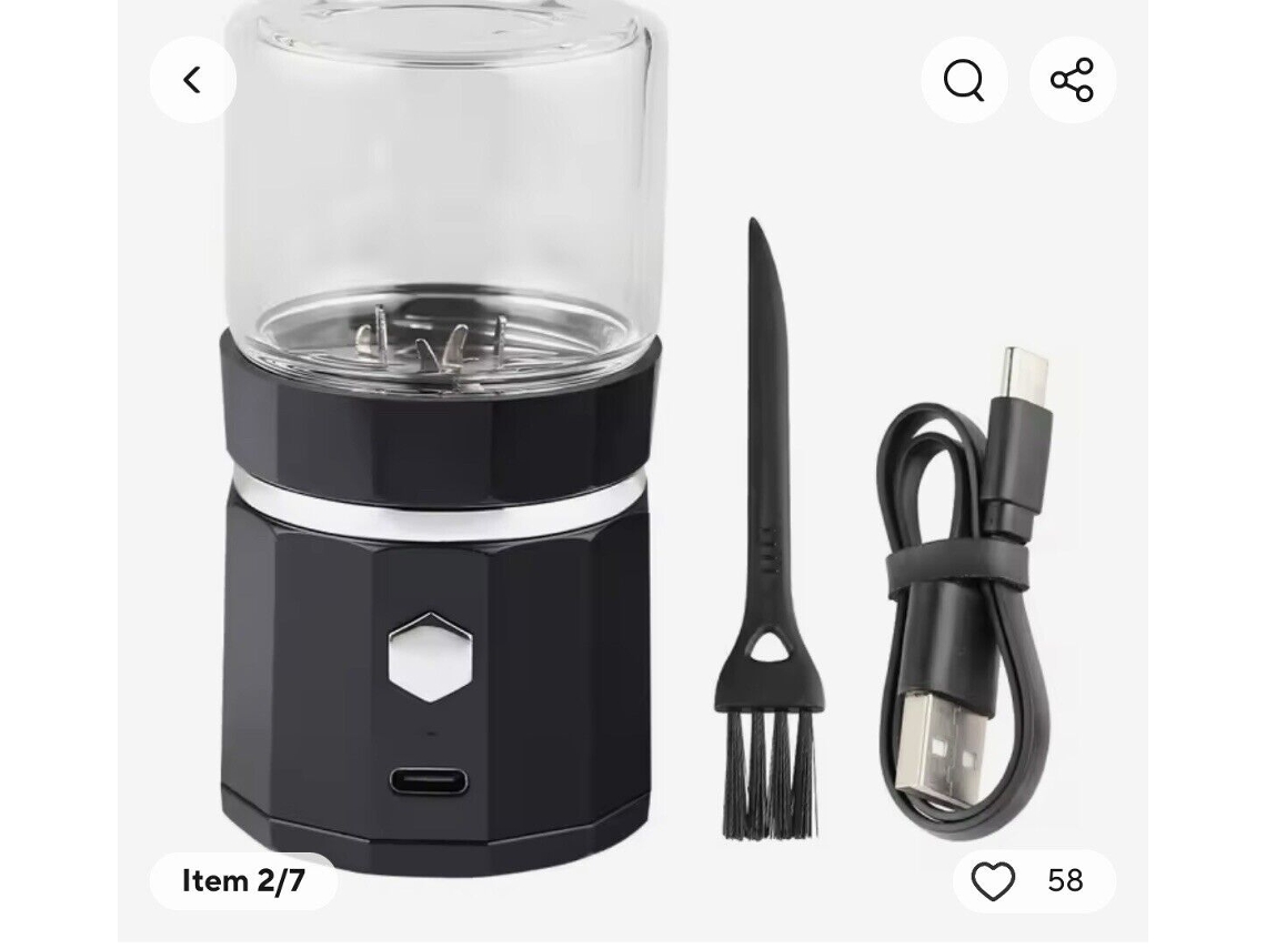 Mini Moedor Elétrico De Ervas/tabaco/flores Secas 1100mah Aço Inoxidável Usb Recarregável SUNNY SPACES