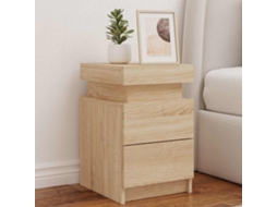 Vidaxl Mesa De Cabeceira Com Luzes Led 35x39x55 Cm Carvalho Sonoma