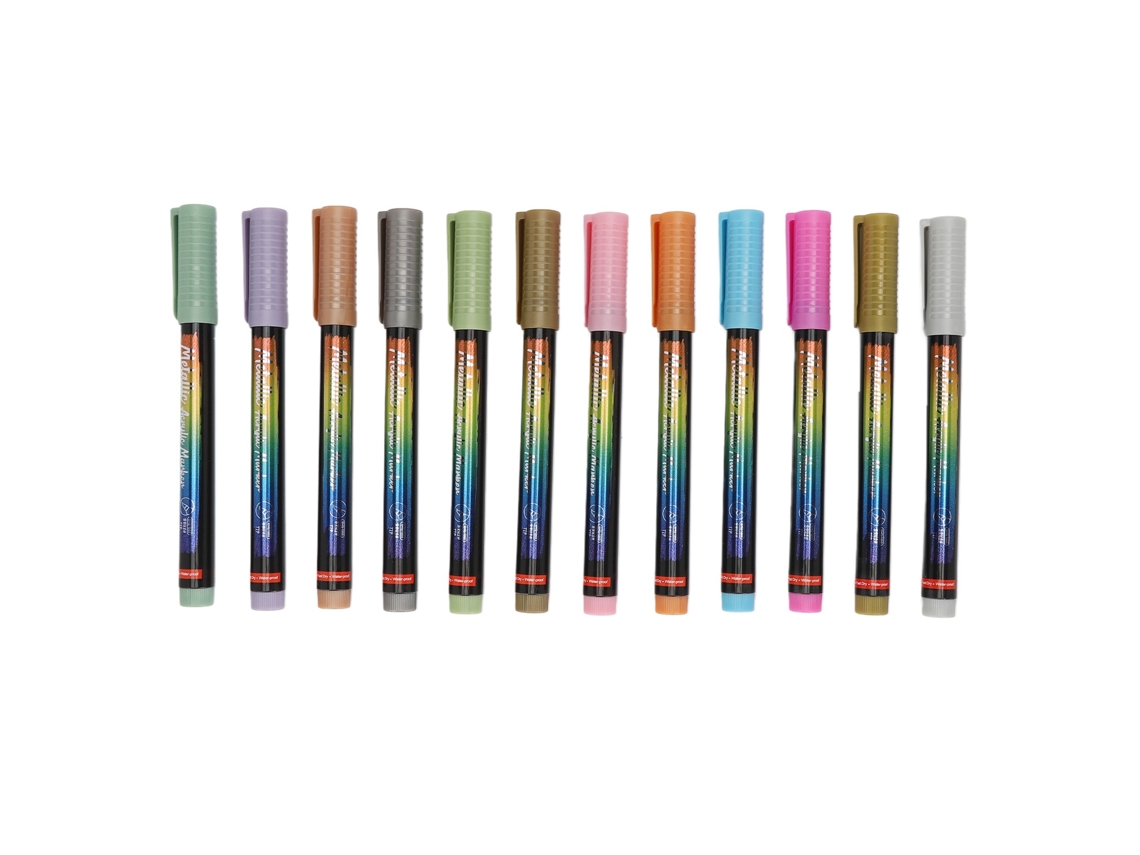 12pcs Lápices De Pintura Para Uñas Con Puntas De Punto Elásticas Diy Para Arte De Uñas Diario