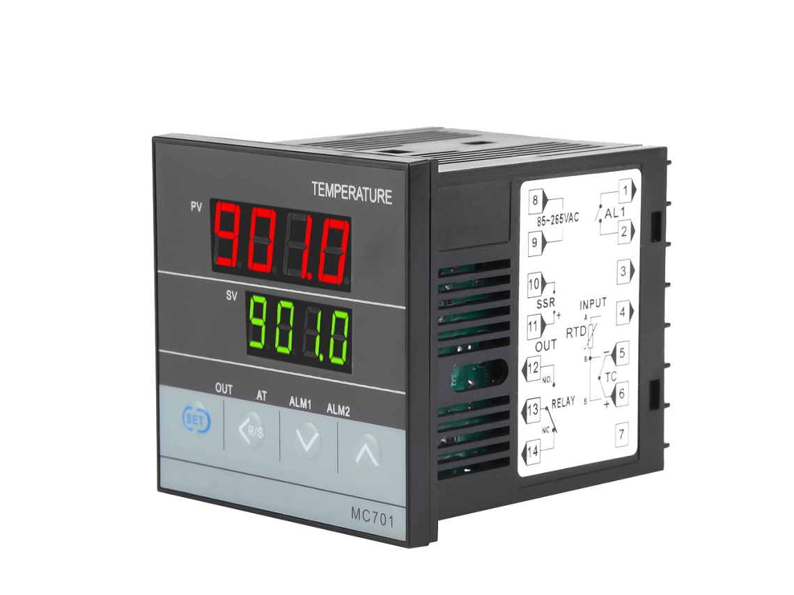 Controlador De Temperatura Digital Pid Mc701 Com Entrada De Sensor K Type Pt100 E Saída Relay Ssr