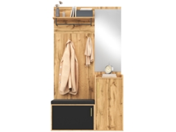 Guarda-roupa Corredor, Espelho+banco+sapateiro, Conjunto, Precisa Perfurar Parede Cs