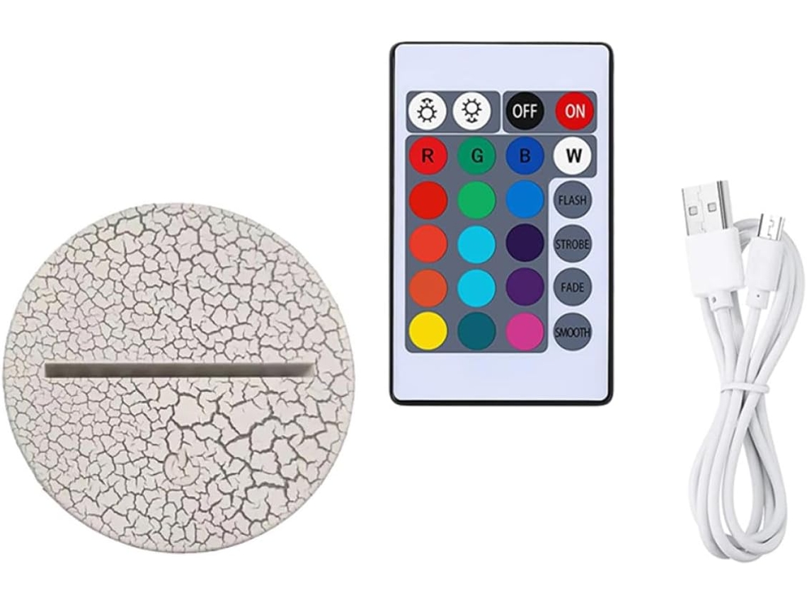 Abaodam Base De Luz Noturna Led Quadrada 3d, 1 Conjunto, 8 Leds, Cor