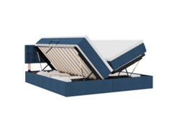 Cama de Armazenamento Led com Colchão Azul MAISON EXCLUSIVE (200x200 cm)