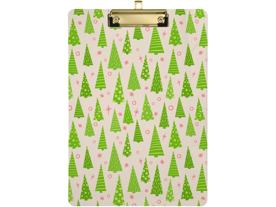 Mini Árvore de Natal Plástico Verde com Prancheta Metal 31,8 X 22,9 0,3 Cm Durável Resistente