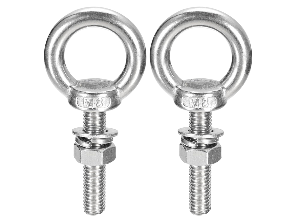 Parafuso Olhal de Içamento, 2 Conjuntos de M8 x 40mm com Porca e Arruela CHABERLU
