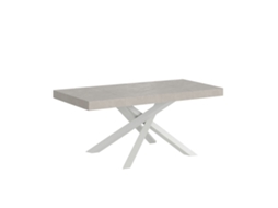 Mesa Extensível Volantis Premium Cashmere 120/224x90 Cm Com Pernas Brancas Itamoby