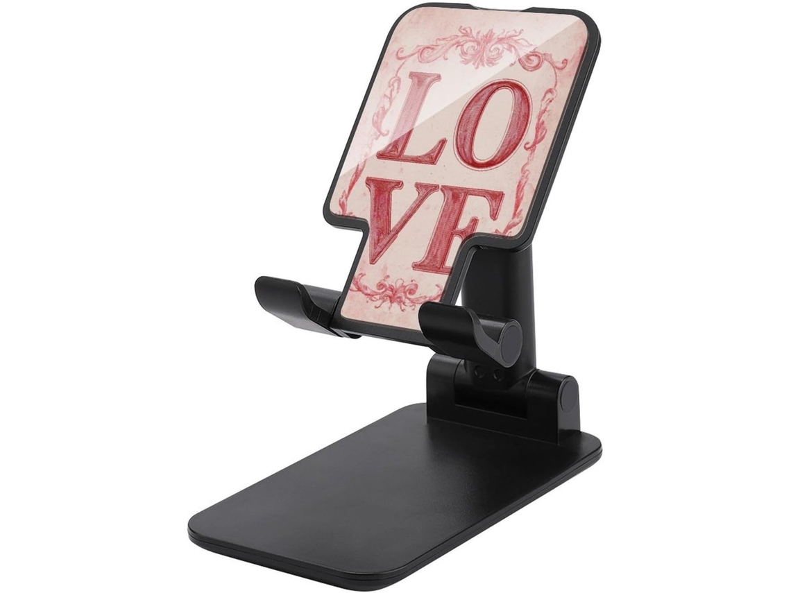 Suporte Dobrável E Ajustável Para Celular Em Tom Rosa Claro, Estilo Retrô Romântico, Ideal Para Escritório