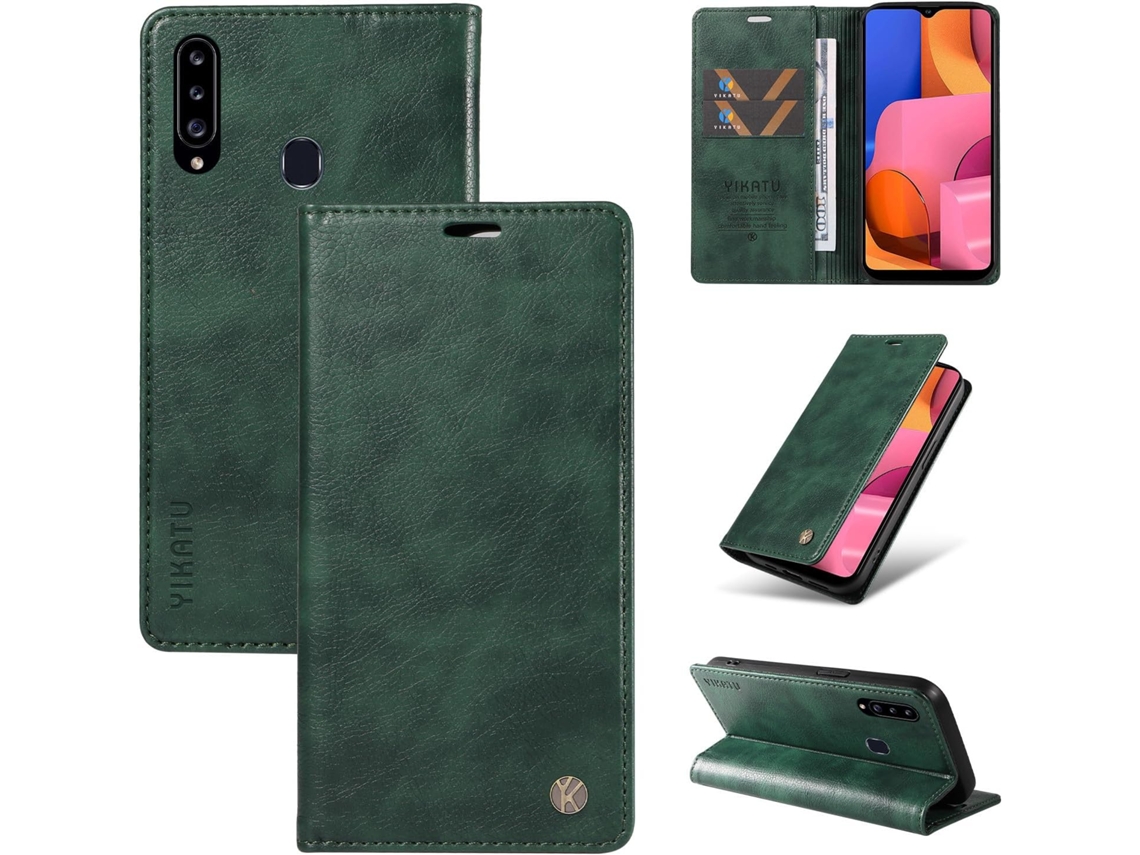 Capa Para Samsung Galaxy A20s, Capa Carteira Flip Em Couro Pu Resistente A Impactos À Prova De Choque Porta Cartões