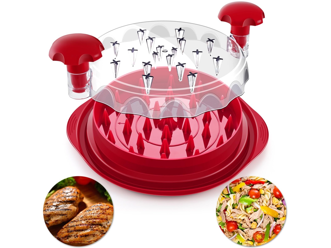 Desfiador De Peito Frango Para Cozinha, Desfiador De Alimentos, Desfiador De Repolho Com Cabo E Tampa Transparente
