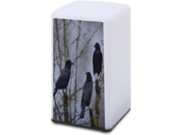 Luminária De Mesa A Bateria Com Estampa Corvo E Pássaro Pretos, Ideal Para Leitura Em Escritórios E Quartos, Protegendo