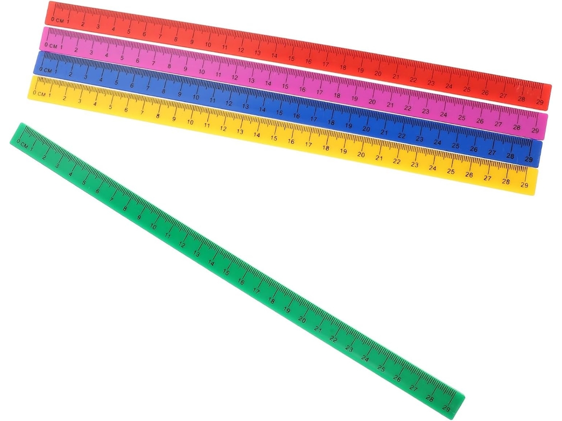 Lurelia Régua Plástica 5 Peças 29cm Com Portátil E Leve Para Escola