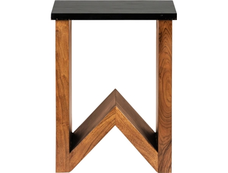 Mesa de Centro  W (Castanho - Madeira Maciça de Acácia - 60 x 35 x 45 cm)