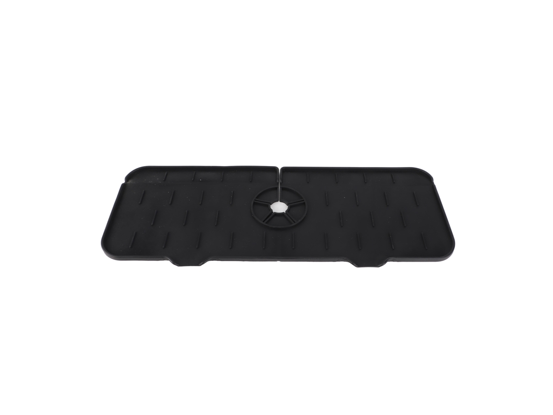 Toalha absorvente de silicone para torneira lavável reutilizável coletor de água cozinha banheiro RV preto