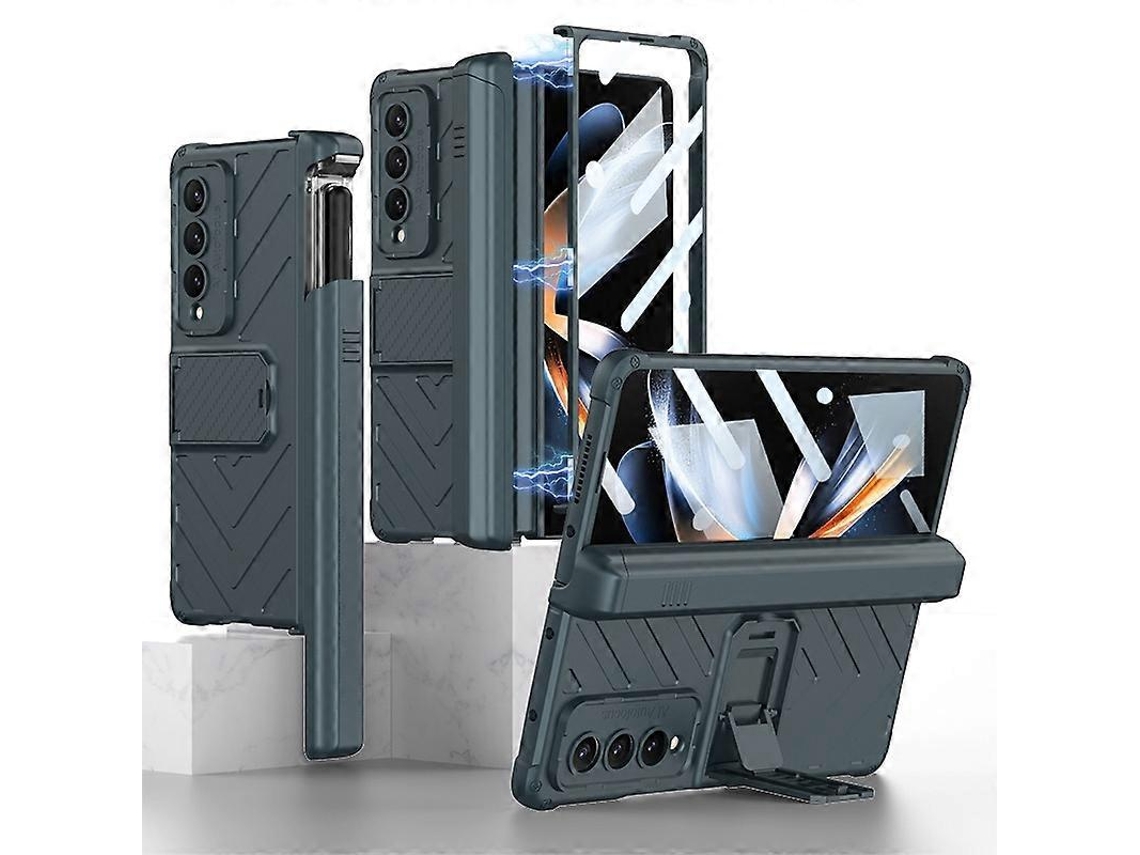 Capa Flip Com Proteção Magnética Integrada Gkk Para Samsung Galaxy Z Fold4 Com Estojo Para Caneta.