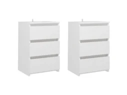 Conjunto 2 Mesa de cabeceira VIDAXL Branco Madeira processada (40x35x62.5 cm)