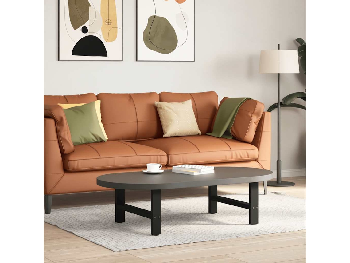 Vidaxl Pés Para Mesa De Centro Pretos 2 Peças 70x(30-31) Cm Aço