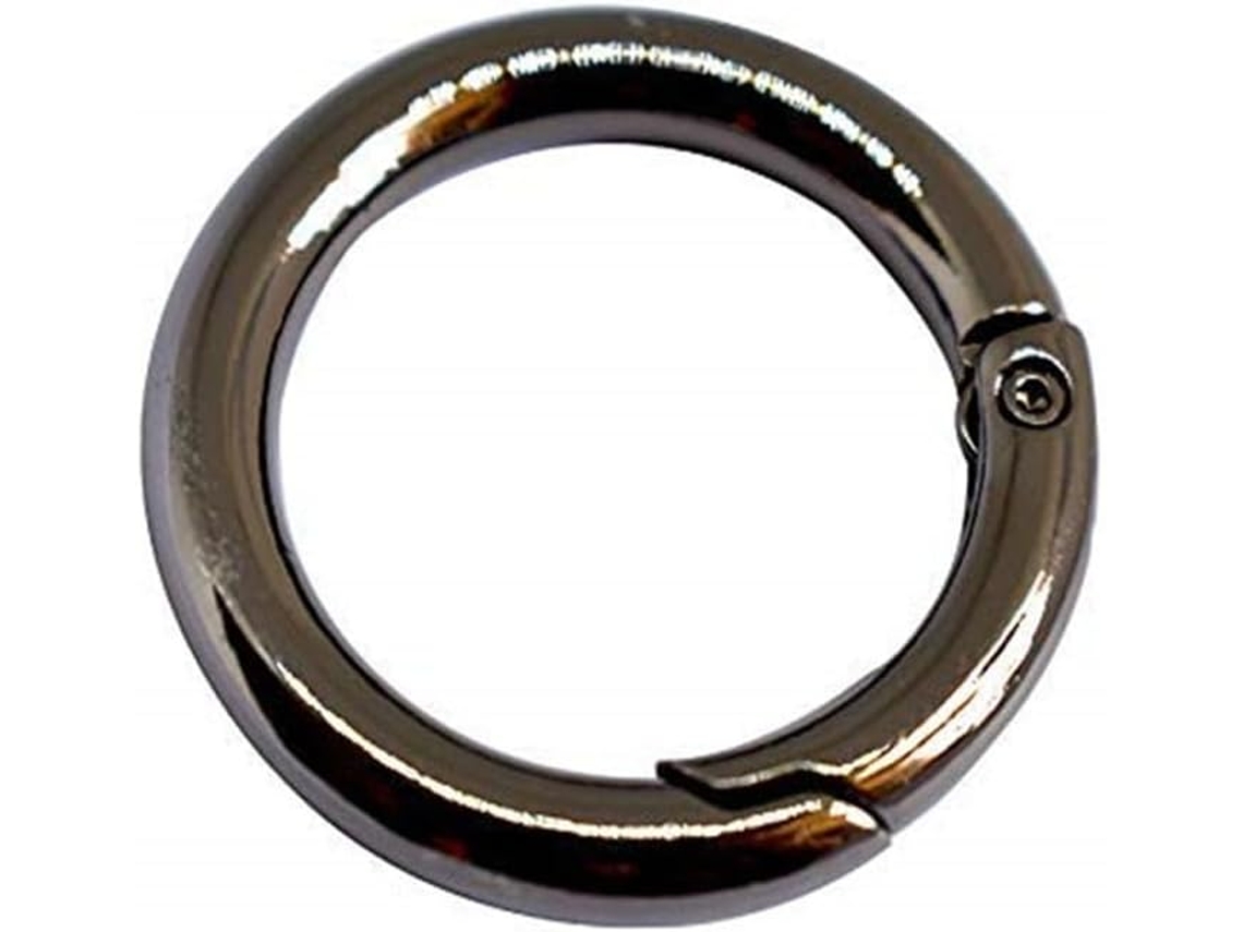 Conjunto De 2 Mosquetões Metal Com Anel Em Formato O - Redondos