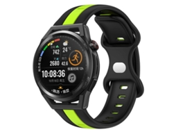 Pulseira De Silicone Bicolor Com Fecho Borboleta De 20 Mm Para Huawei Watch Gt Runner