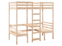 Cama Alta com Secretária e Cadeiras Pinho Maciço MAISON EXCLUSIVE (90x200 cm)