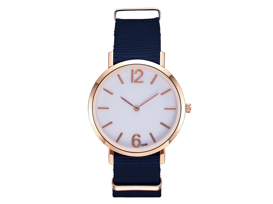 Reloj De Pulsera De Quartzo Con Correa De Nailon Simple Zhoulianfa Azul Real Unisex