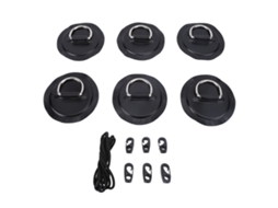 Kit de Parches Anillo D de Acero Inoxidable para Tabla de Remo Pvc Kayak Bote Inflable Canoa Negro S/MARCA