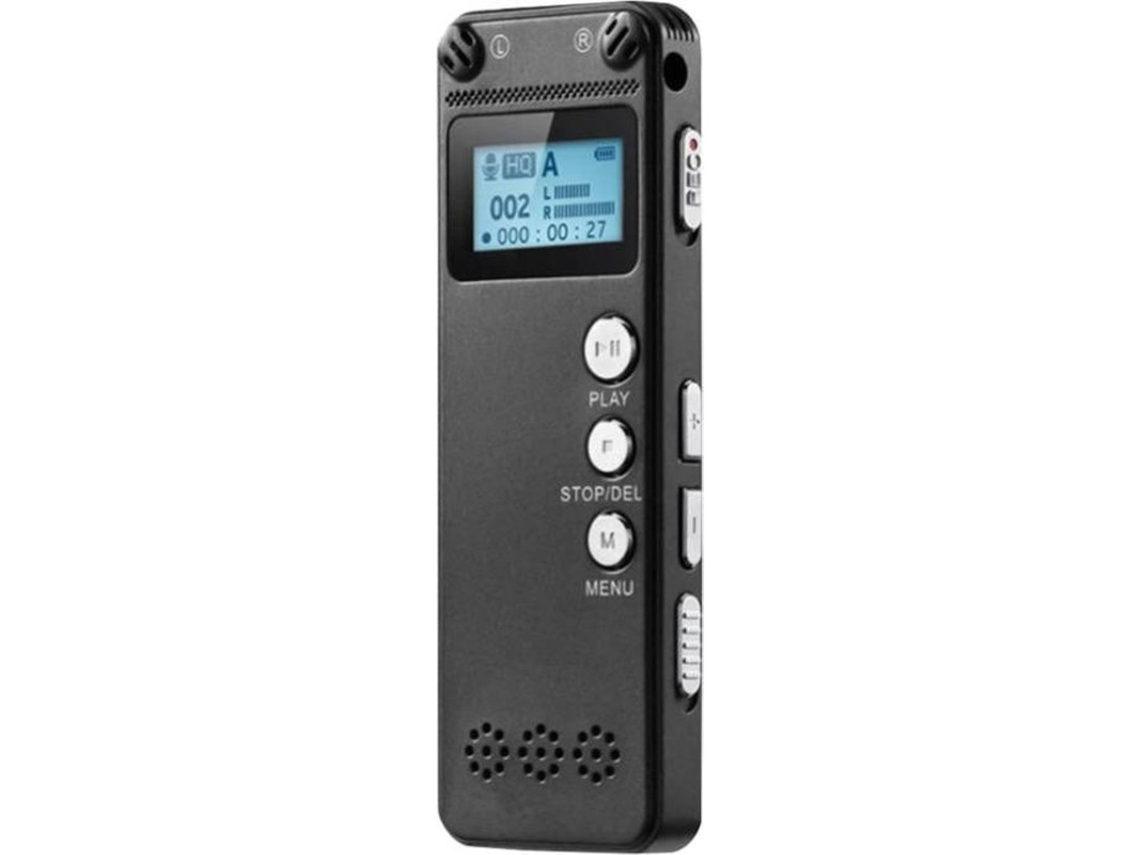 Gravador Ativado Por Voz Digital, Mp3 Player, Gravação Hd De 1536 Kbps, Redução De Ruído, Função De Gravação De Tempo 8gb Yizhood (preto)