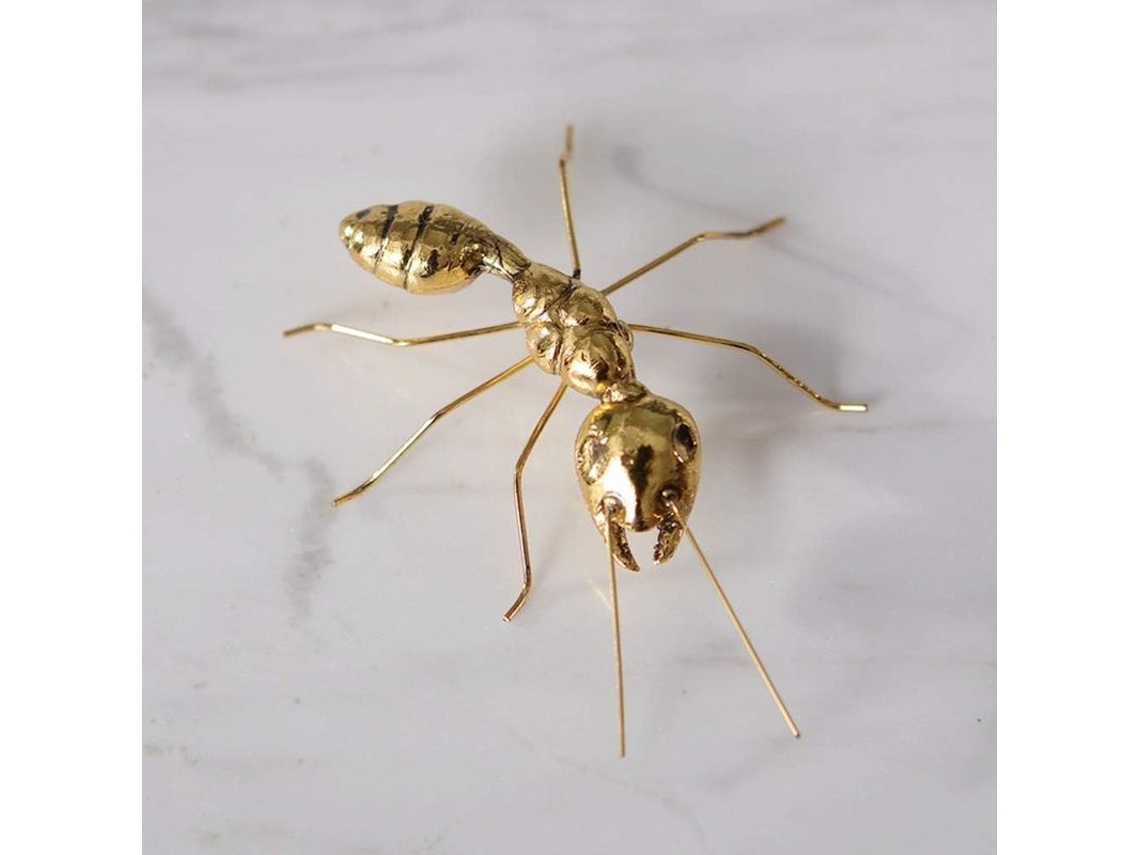Figura De Insecto De Latón Dorado Escultura Artística Decoración De Mesa Hogar Oficina Coche