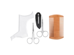 Kit De Modelagem E Estilo De Barba Com Modelo Transparente E Tesouras Inox