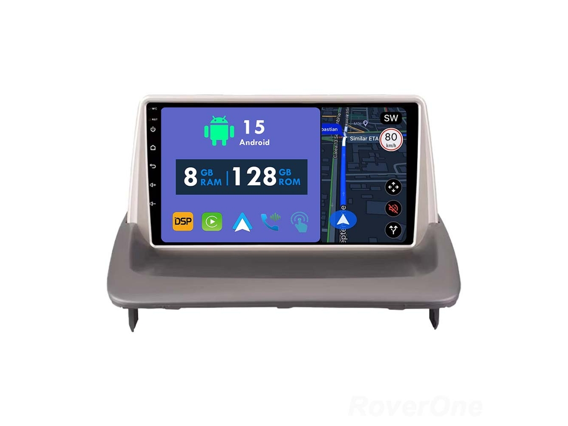 Auto Rádio Carro Bluetooth Autoradio 8GB RAM 128G ROM CarPlay Navegação GPS Ecrã Táctil RoverOne para Volvo C30 S40 V50 C70 2004 - 2012