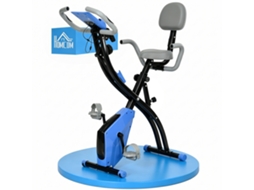 Bicicleta Ergométrica Dobrável Com Resistência Magnética De 8 Níveis, Sensor De Frequência Cardíaca, Volante De 2,5 Kg, Azul.